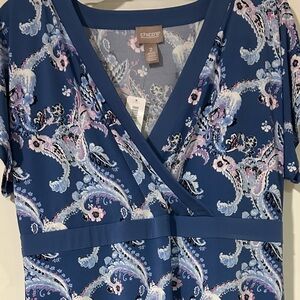 NWT: Chico's Multicolor Floral Midi Dress. Size 2